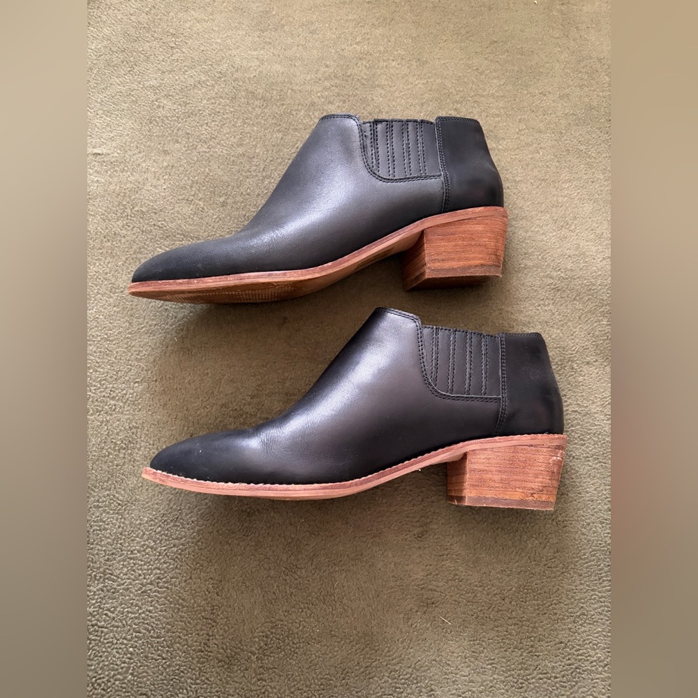 Madewell The Myles Western Ankle Boot Black Leather Women’s size 7.5 - Picture 3 of 12